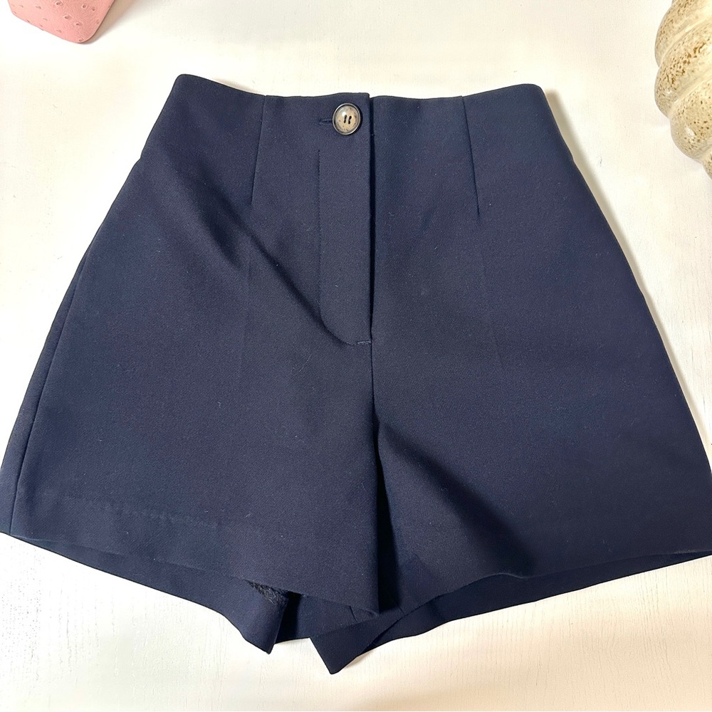 Zara High Waist Navy Blue Shorts